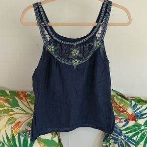 Free People size XS blue lace tank top